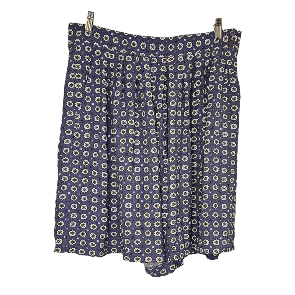 Rena Rowan Blue Floral High Waist Wide Leg Shorts